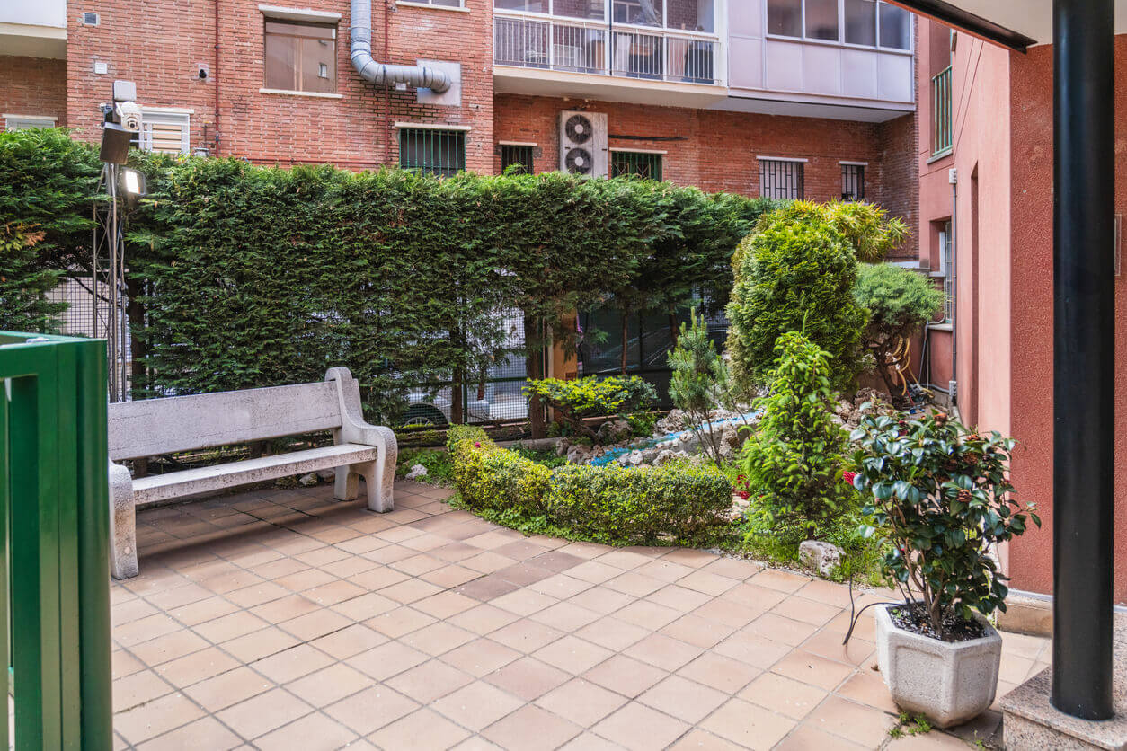 Image of a Tranquil Garden at a Mental Health Center.