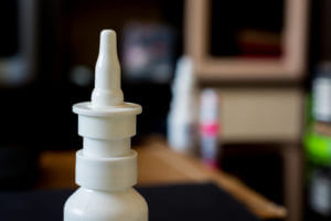 And example of a nasal spray bottle for addressing Treatment-Resistant Depression.